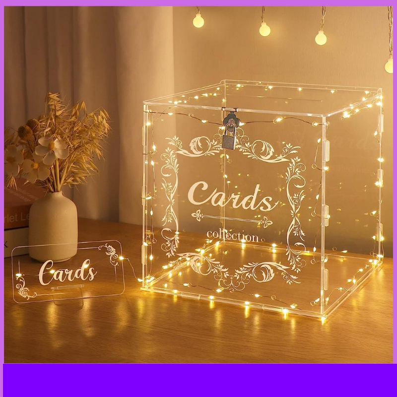 1 PC อะคริลิคงานแต่งงานกล่องล็ - Wedding Card Box บทวิจารณ์และราคา