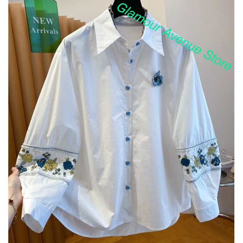 เสื้อเชิ้ตปักลายสีขาวคุณภาพสูง - Good Floral & Wedding Decor Supply Photos บทวิจารณ์และราคา