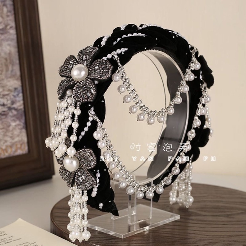 ที่คาดผมกำมะหยี่ลายดอกไม้สไตล์ - Good Floral & Wedding Decor Supply Photos บทวิจารณ์และราคา