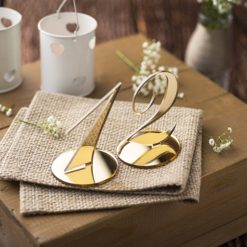 ป้ายเลขโต๊ะงานแต่งงานอะคริลิคแ - Table Number Gold บทวิจารณ์และราคา