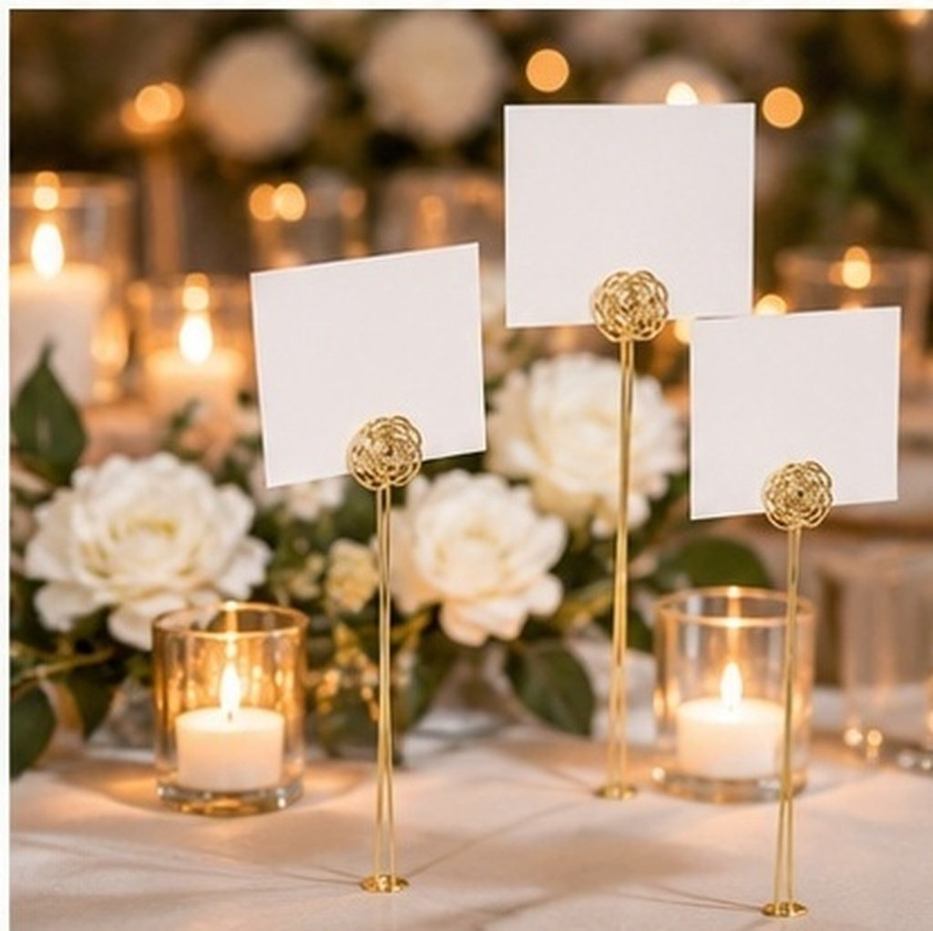 30 ชิ้น ที่หนีบการ์ดลายดอกไม้ส - Table Number Gold บทวิจารณ์และราคา