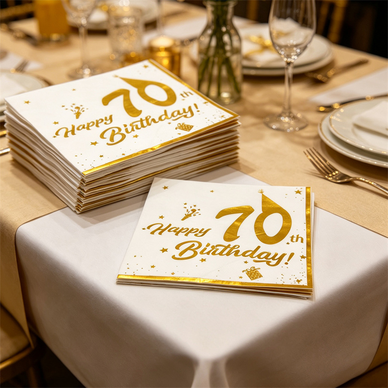 10 ชิ้น กระดาษเช็ดปากสีทอง สุข - Table Number Gold บทวิจารณ์และราคา